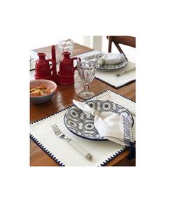 Classic printed linen <b>placemat</b> with paisley pattern handmade for stylish rustic modern kitchen <b>dining</b> <b>table</b> decor - Product Image 5