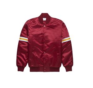 Chaquetas Bomber de Satén con Diseño Personalizado OEM, Cuello Alto, Bordado Personalizado, Chaqueta de Béisbol y Universitaria para Hombre, Frente - Product Image 1