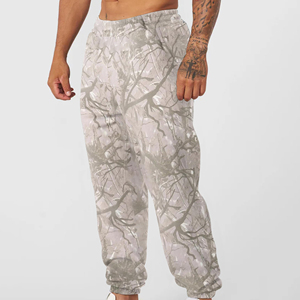 กางเกงวอร์มผ้าฝ้ายน้ำหนักเบาพิมพ์ลายพรางต้นไม้จริงสำหรับผู้ชาย พิมพ์ลายพรางป่า กางเกงจ็อกเกอร์สำหรับตั้งแคมป์ กางเกงกลางลำตัว - Product Image 4