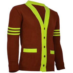 Professional Manufacturer Unisex Winter <b>Cardigan</b> <b>Sweater</b> with Patchwork Embroidery Knitted Design - Product Image 2