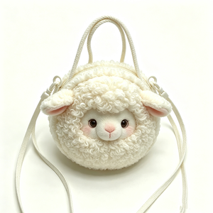 Mochila de peluche de cordero suave y adorable, juguete de peluche blanco crema, bolso para niños unisex de 31 cm a 50 cm - Product Image 4