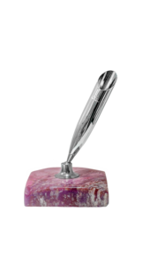 Nouveauté 2025 Porte-stylos beGems Stylo à bille en calcédoine rouge veinée Prix complet Avis sur le stylo en pierres précieuses pour le bureau - Product Image 3