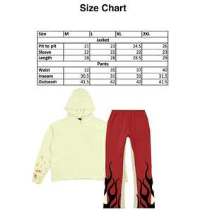 Conjunto de jogging personalizado Vintage para hombre, chándal de lavado ácido con cremallera y chaqueta y chándal acampanado de pierna recta - Product Image 4