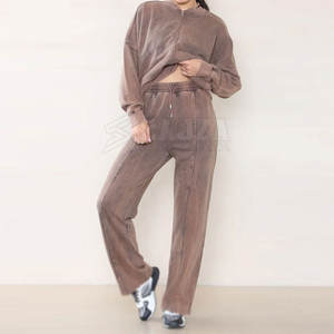 Survêtement de qualité supérieure délavé à l'acide pour femme Tissu doux et confortable avec couleur personnalisée - Product Image 4