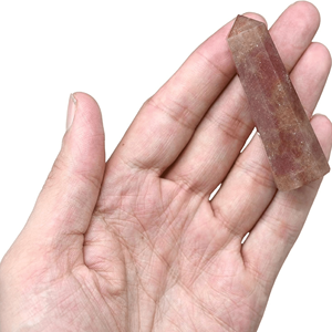 Vente en gros Tour de cristal de quartz fraise naturelle Poli Obélisque et points de chakra Agate Pierre précieuse pour guérir avec amour Style - Product Image 5