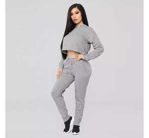 Unisex High Quality Fleece Crop Top Tracksuits Long Sleeves Printed Plus Size Breathable Winter Season Maternity - Product Image 2
