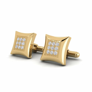 Boutons de manchette de luxe plaqué or 14 carats pour hommes élégants boutons de manchette formels en or jaune pour hommes accessoires pour les occasions de mariage - Product Image 2