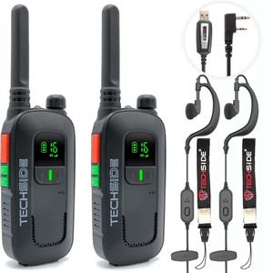 Lot de 6 radios bidirectionnels professionnels PMR446 avec câble de programmation, vente en gros pour les entreprises de location - Product Image 1