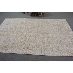 พรมตุรกีโบราณ ขนาด 5x8.3 ฟุต (153x253 ซม.) พรมขนสัตว์สีขาว - Product Image 3