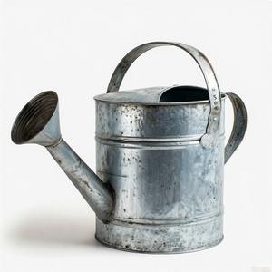 Bidon d'eau galvanisé de style vintage avec gaufrage floral surélevé et bec mince pour un arrosage doux et précis - Product Image 1