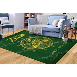 Alfombra Estampada - Alfombra Zelda, Alfombras para Sala de Juegos, Alfombras Verdes, Alfombra Moderna, Alfombra Delgada No Tejida - Product Image 4