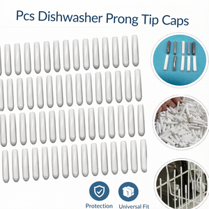 Couvre-dents universels pour lave-vaisselle, embouts de réparation en silicone pour grille, protection antidérapante, blanc - Product Image 6