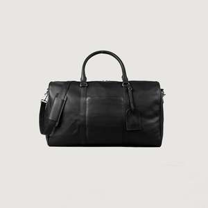 Sac de voyage pliable en cuir noir Darrio pour homme, style week-end, avec fermeture éclair, durable, pour le fitness, les voyages, la gym, les activités de plein air, en maille polyester - Product Image 1