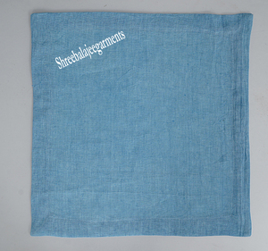 Serviettes de table en lin faites à la main bleu foncé Design de plante florale écologique Tissu carré moderne Réutilisable Coton de mariage à la maison - Product Image 6