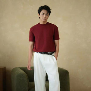 T-shirt Muscle Fit pour homme, coton coréen doux et lisse, tendance flatteuse 2025 - Product Image 5