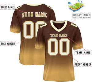 Streetwear OEM Maillots de football américain Urban Clubwear Sportswear Polyester Mesh Séchage rapide Respirant Impression par sublimation - Product Image 2