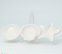 Plateau décoratif en céramique blanche pour table de mariage en bord de mer