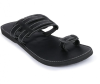 Sandales d'été noires à bout marocain pour hommes, faites à la main, en cuir véritable, disponibles 10