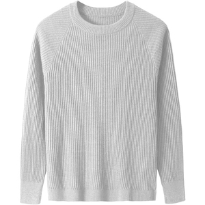 Dernier modèle de pull en tricot côtelé pour hommes Pull à col rond surdimensionné avec manches raglan Pull décontracté de style urbain pour hommes - Product Image 6