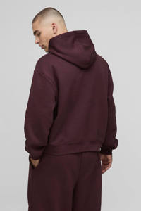 High Quality Custom Maroon <b>Oversized</b> Boxy Homme Debossed Hooded & <b>Jogger</b> With Pocket 2 Piece Set Streetwear Tracksuit for Men - Product Image 4