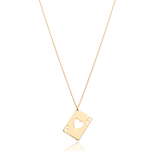 Collier avec pendentif en forme d'as de cœur, design simple, fabrication turque, vente en gros, bijoux en argent sterling 925 - Product Image 4