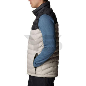 Veste d'hiver décontractée pour hommes grande taille sans manches fermeture à glissière imperméable coupe-vent respirant tissu de laine brodé enduit - Product Image 3