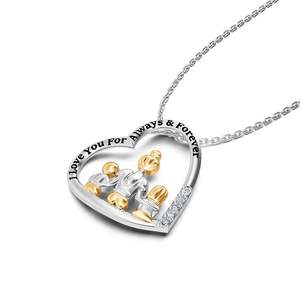 Collier en argent sterling personnalisé Jeulia Eternal Love avec gravure de cœur et zircon pour anniversaire - Product Image 3