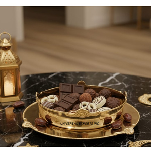 Gold Plated Set Of Two <b>Chocolate</b> Bowl Round Shape Designer Sweet Bowl Classic Stylish <b>fancy</b> New <b>Chocolate</b> Bowl - Product Image 6
