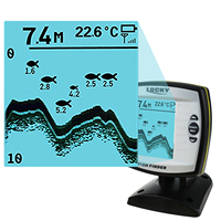 Localisateur de poissons OEM LUCKY filaire 100m sans fil 60M 4 niveaux de gris FSTN LCD utilisation bateau capteur de profondeur transducteur détecteur de poissons