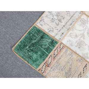 Tapis vintage, tapis turc 1,7x3,3 pieds, tapis persan en laine verte - Product Image 5