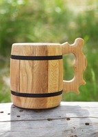 Handgefertigter Umweltfreundlicher Holz-Trinkbecher Bierkrug für Zuhause, Hotel & Restaurant - Modernes Weihnachts-Handwerk aus Indien