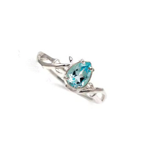 Anillo de piedra de apatita con corte de pera romántico para mujer de Plata de Ley 925 a granel al por mayor, diseño moderno para regalo de fiesta de compromiso de boda - Product Image 1