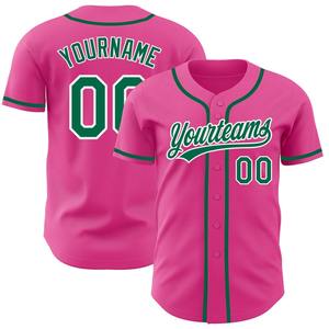 Pakistan Sportswear Industry Maillot de baseball authentique rose Kelly vert-blanc personnalisé - Product Image 1
