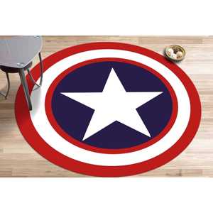 Alfombra estampada de Capitán América: decoración para habitación de niño, alfombra moderna para guardería, decoración roja para el hogar, alfombra fina no tejida - Product Image 3