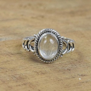 Bague cabochon en pierre précieuse rutile dorée naturelle faite à la main en argent sterling massif 925 en argent 925 estampillé bijoux en argent bague de mode - Product Image 5