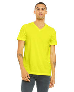 Bella + Canvas Unisex CVC Jersey con cuello en V camiseta amarilla neón diseño clásico con cuello en V transpirable Casual ligero cuello en V camiseta - Product Image 1
