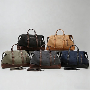 Bolsa <span class=keywords><strong>de</strong></span> <span class=keywords><strong>Viaje</strong></span> <span class=keywords><strong>de</strong></span> Lona Encerada Resistente con Logotipo Personalizado, Bolsa <span class=keywords><strong>de</strong></span> <span class=keywords><strong>Viaje</strong></span> <span class=keywords><strong>de</strong></span> Lujo Amplia y Espaciosa, Bolsa <span class=keywords><strong>de</strong></span> Lona Vintage con Ribete <span class=keywords><strong>de</strong></span> Cuero - Product Image 3