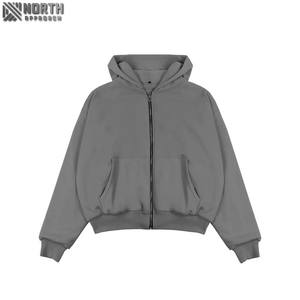 Vêtements de sport d'hiver 100% French Terry Cotton Hooded Breathable Lightweight Men Tracksuit Outdoor Loungewear Workout Full Zip - Product Image 2