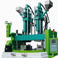 Machine de moulage par injection verticale à disque bicolore, un moule supérieur et deux moules inférieurs, écran tactile PLC intelligent, haute précision