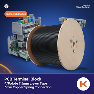 เทอร์มินัลบล็อก PCB แบบ 4 ขั้ว ขนาด 7.5 มม. ชนิดคันโยก พร้อมขั้วต่อสปริงทองแดงขนาด 6 มม. - Product Image 3