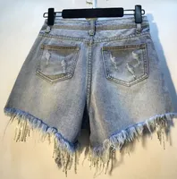 Nouveau design – Short en jean déchiré à franges pour femme, coupe droite décontractée, respirant, taille mi-haute, effet amincissant, idéal pour l'hiver