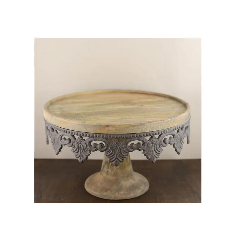 Vintage Antique Wedding Dessert Cake Stand Cupcake Stand Rustic Farmhouse hand carved stand