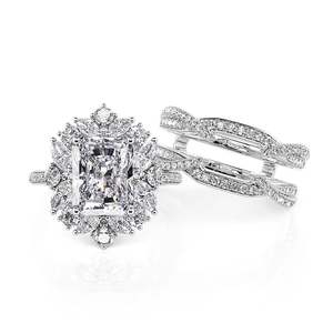 ชุดแหวนแต่งงานเงินสเตอร์ลิงสุดหรูจาก Jeulia สำหรับวันครบรอบ - Product Image 2