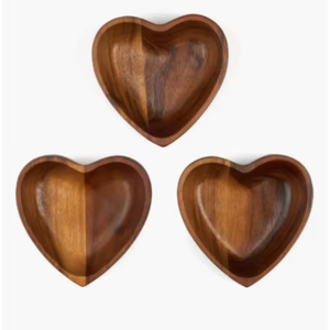 Trending Heart Out Set of 3 <b>Small</b> Acacia Wood <b>Bowls</b> - Product Image 1