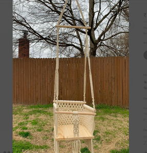 NATURAL Baby <b>Swing</b> Set Style Color baby bedside sleeper handmade cotton cord baby <b>swing</b> - Product Image 1