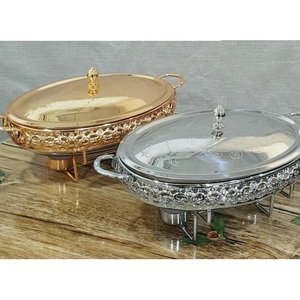 Plat rond élégant de service de nourriture de concepteur avec le couvercle supérieur pour le mariage et les événements d'Al plat de restauration de serveur de nourriture - Product Image 5