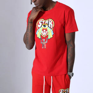 2025 precio al por mayor y de fábrica conjunto doble nueva llegada 100% algodón hecho ropa activa camisetas y hombres cortos/conjunto doble para el verano - Product Image 4