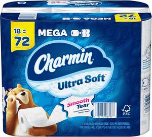 CharminUltra Soft 2 plis méga rouleau de papier toilette, 4 "x 4", blanc, 224 feuilles par rouleau, paquet de 18 rouleaux - Product Image 2