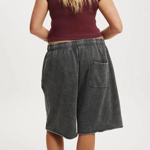 Summer Casual <b>Women's</b> <b>Board</b> <b>Shorts</b> with Custom Screen Printed Logo Elastic Waist Breathable 100% Cotton Side & Cargo Pockets - Product Image 3
