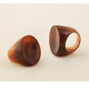 Anillo de cuerno pulido para joyería de moda ecológica única - Product Image 1